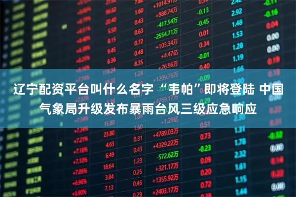 辽宁配资平台叫什么名字 “韦帕”即将登陆 中国气象局升级发布暴雨台风三级应急响应