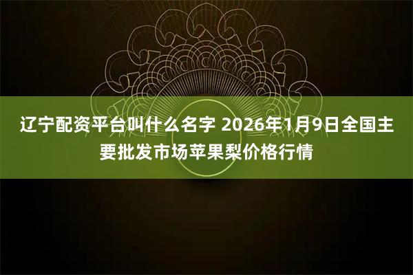 辽宁配资平台叫什么名字 2026年1月9日全国主要批发市场苹果梨价格行情